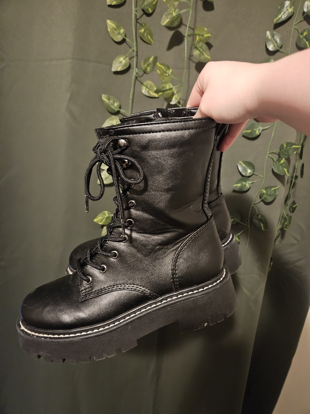 Target Black Lace-Up Platform Combat Boots - Women